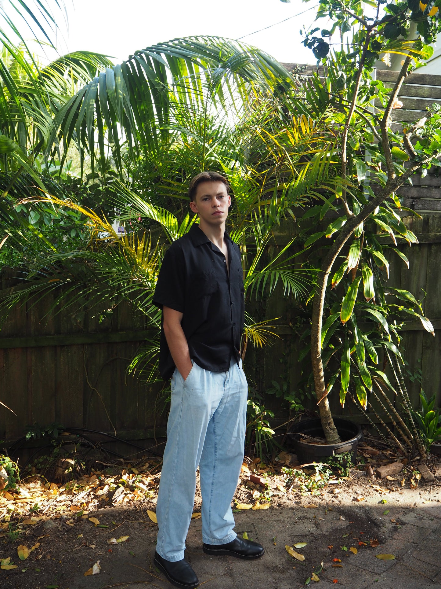 Silky Short Sleeve Shirt - Black