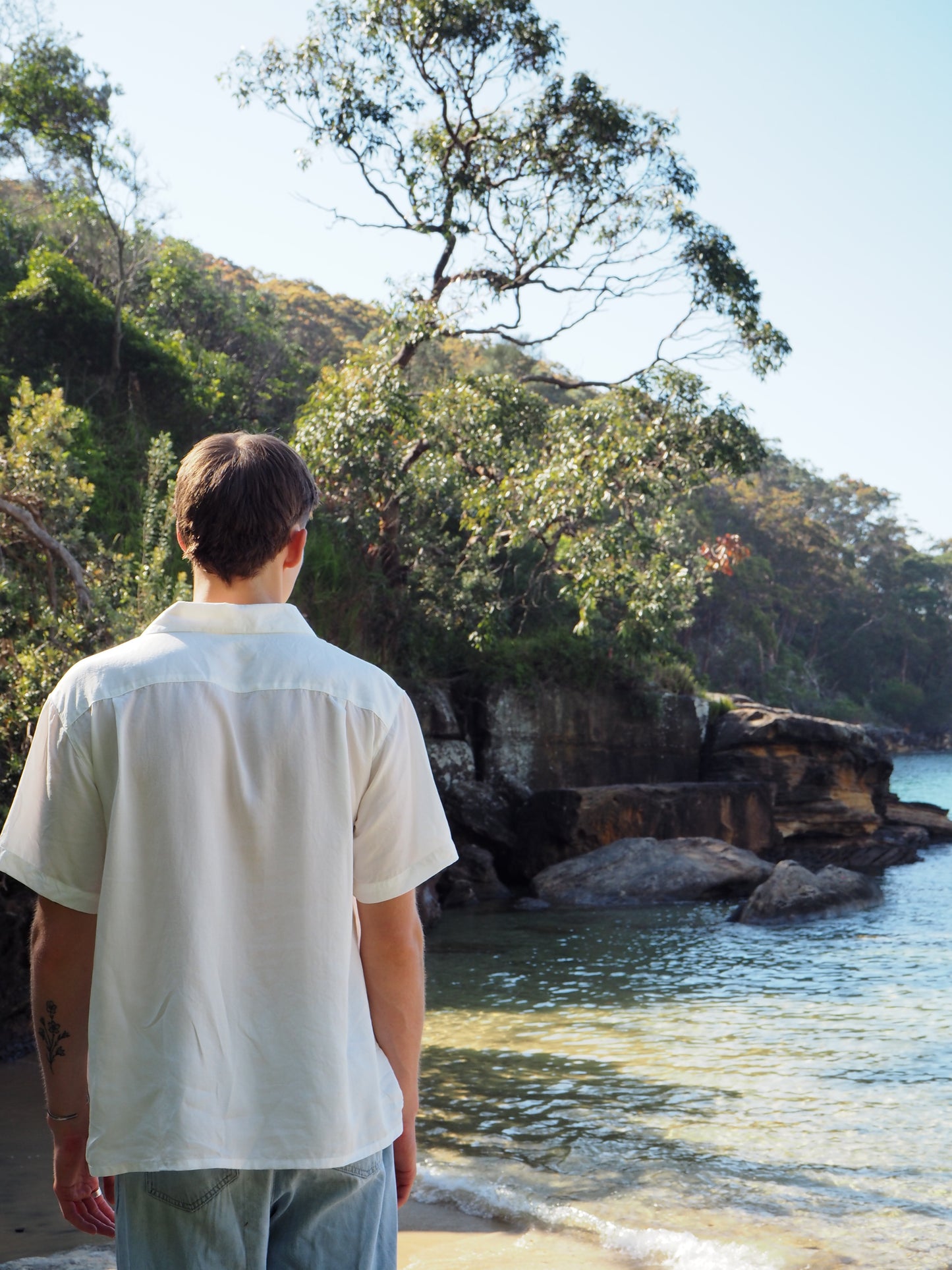 Silky Short Sleeve Shirt - White