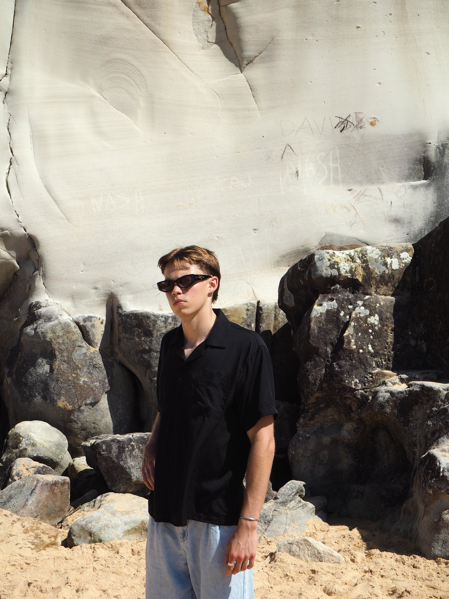 Silky Short Sleeve Shirt - Black