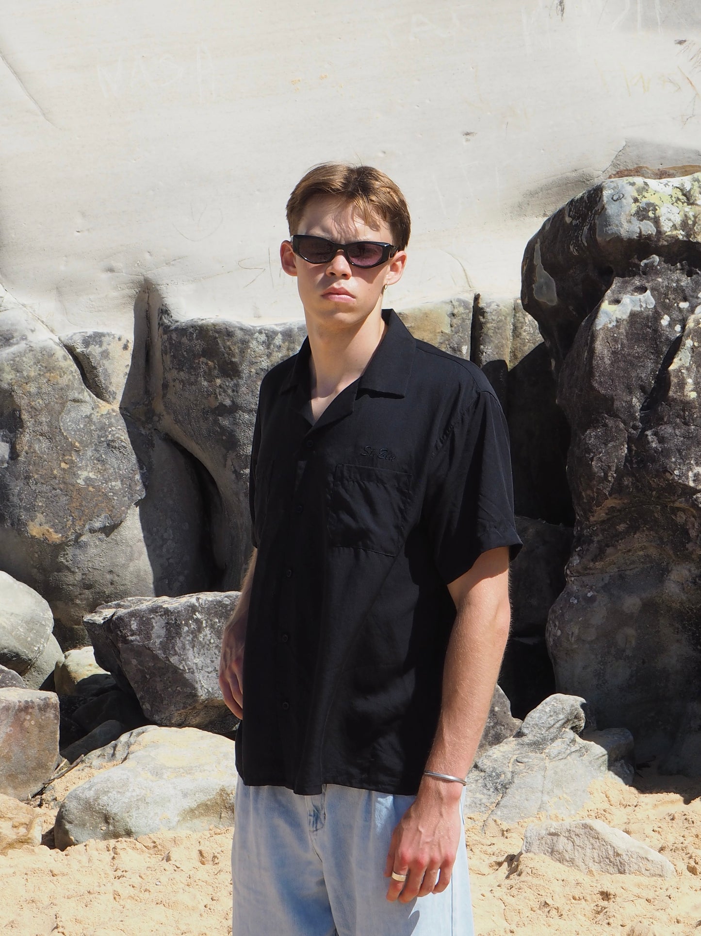 Silky Short Sleeve Shirt - Black