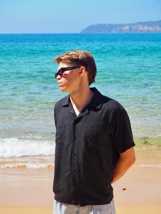 Silky Short Sleeve Shirt - Black