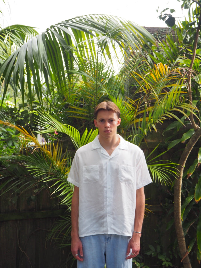 Silky Short Sleeve Shirt - White