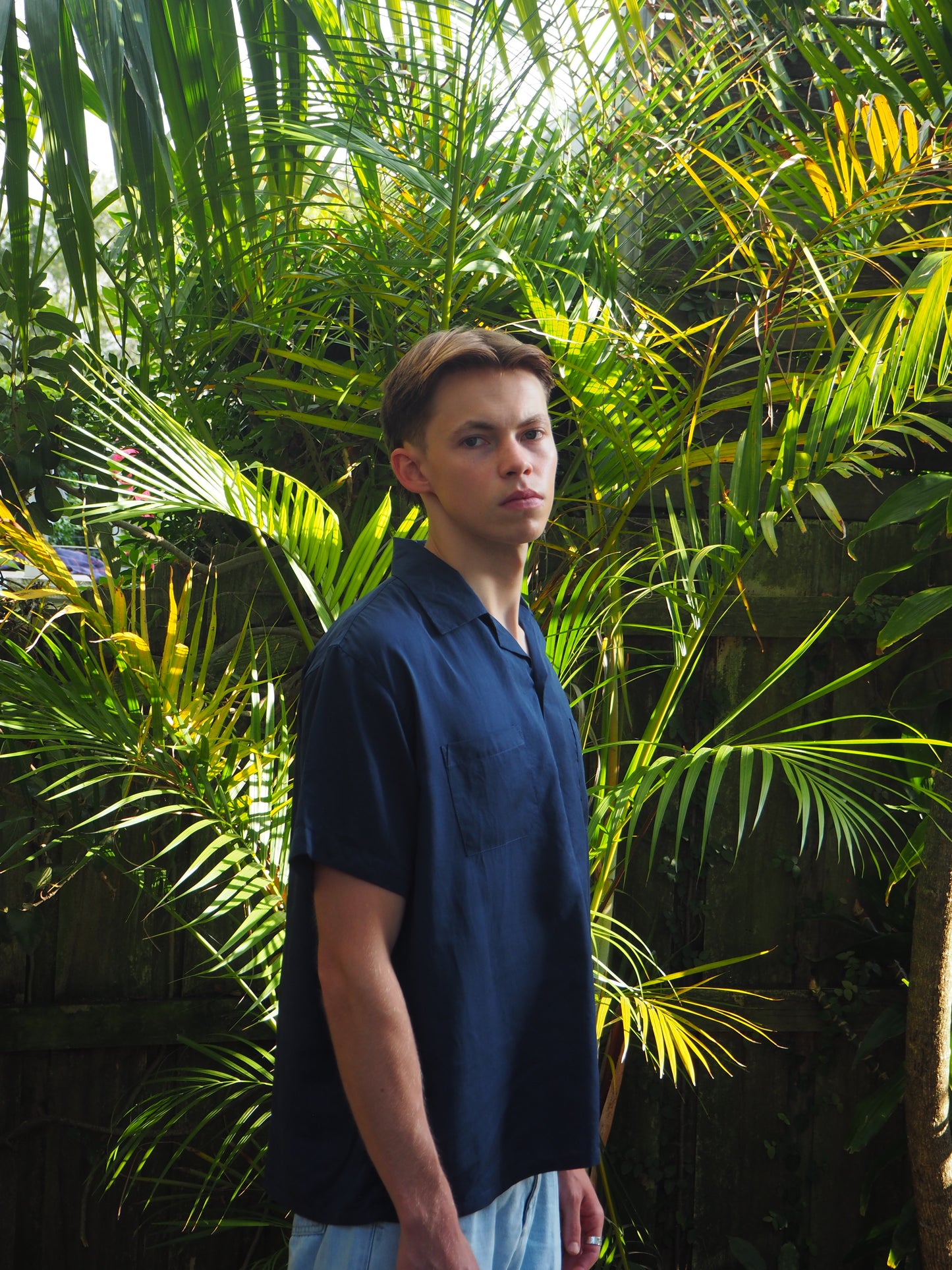 Silky Short Sleeve Shirt - Ocean Blue